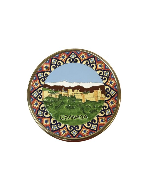 Cerámica española. Plato Alhambra de Granada cerámica española decorativa andaluza 21cms. 01214200