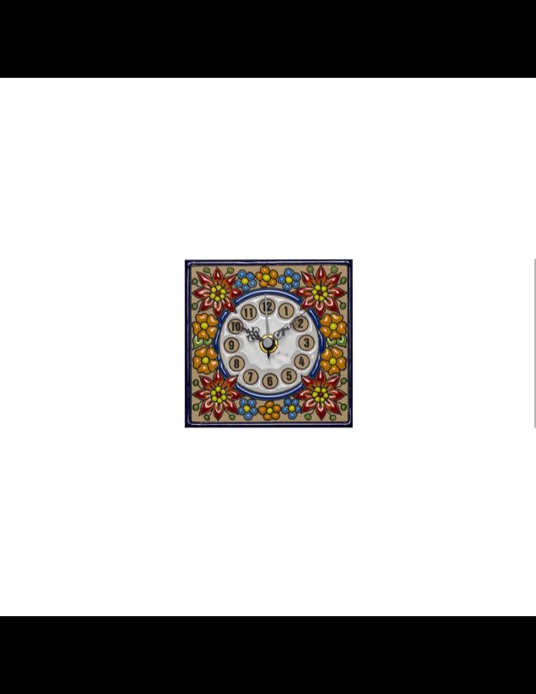 Reloj azulejo cerámica española decorativa andaluza 11 cms. 02110200