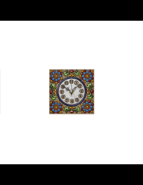 Reloj azulejo cerámica española decorativa andaluza 11 cms. 02110300