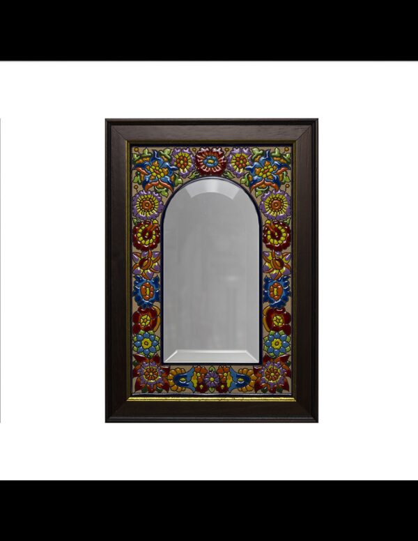 Espejo cerámica española decorativa andaluza marco nogal 25x35 cms. 03340101
