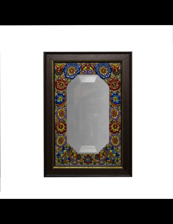 Espejo cerámica española decorativa andaluza marco nogal 25x35 cms. 03340201