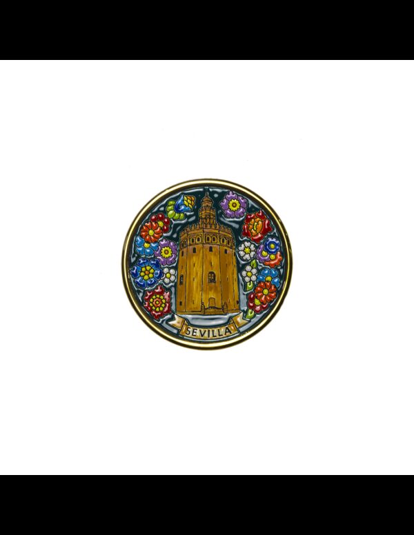 Plato Torre del Oro Sevilla cerámica española decorativa andaluza 14 cms. 01146200
