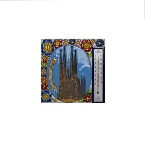 Termómetro azulejo Sagrada Familia cerámica española decorativa andaluza 15x15cms. 04158100