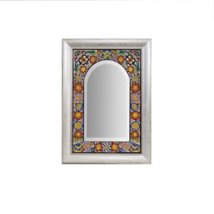 Espejo cerámica española decorativa andaluza marco plata 38x53cms. 03450103