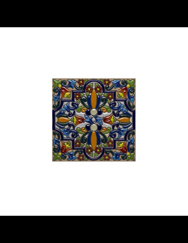 Azulejo cerámica española decorativa andaluza 15x15cms. 04151300