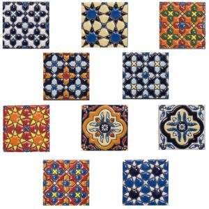 Imanes Frigoríficos Neveras. Azulejo en cerámica española típico andaluz 5,5cms. SET de 10 imanes.