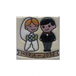 Recuerdo Boda. Lote 32 imanes Personalizados. Azulejos Decorativos. Regalos Originales. Especial para frigorificos y Neveras